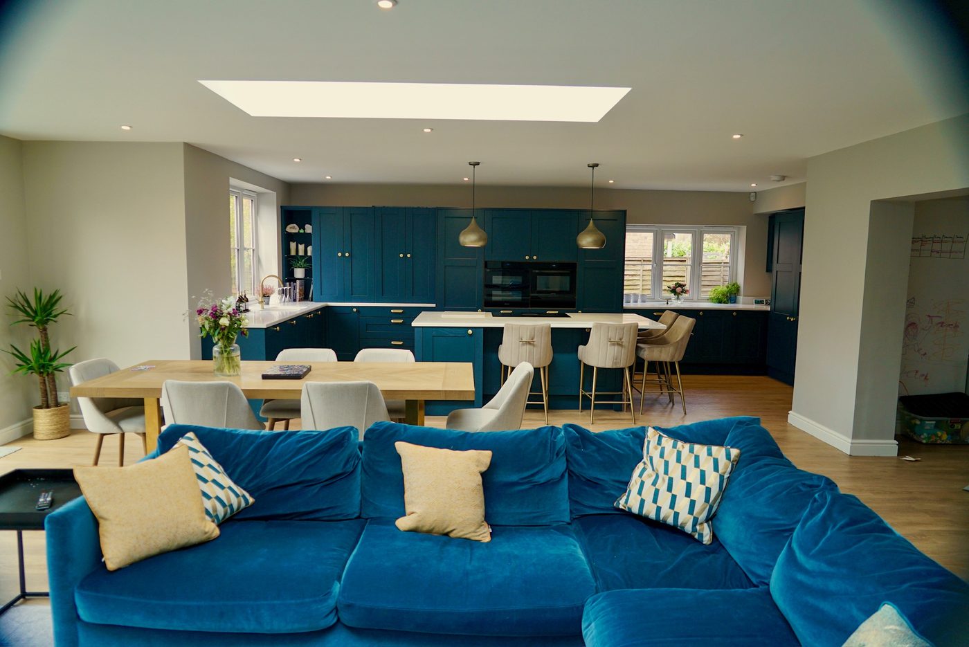 Dining and kitchen area of a completed rear extension