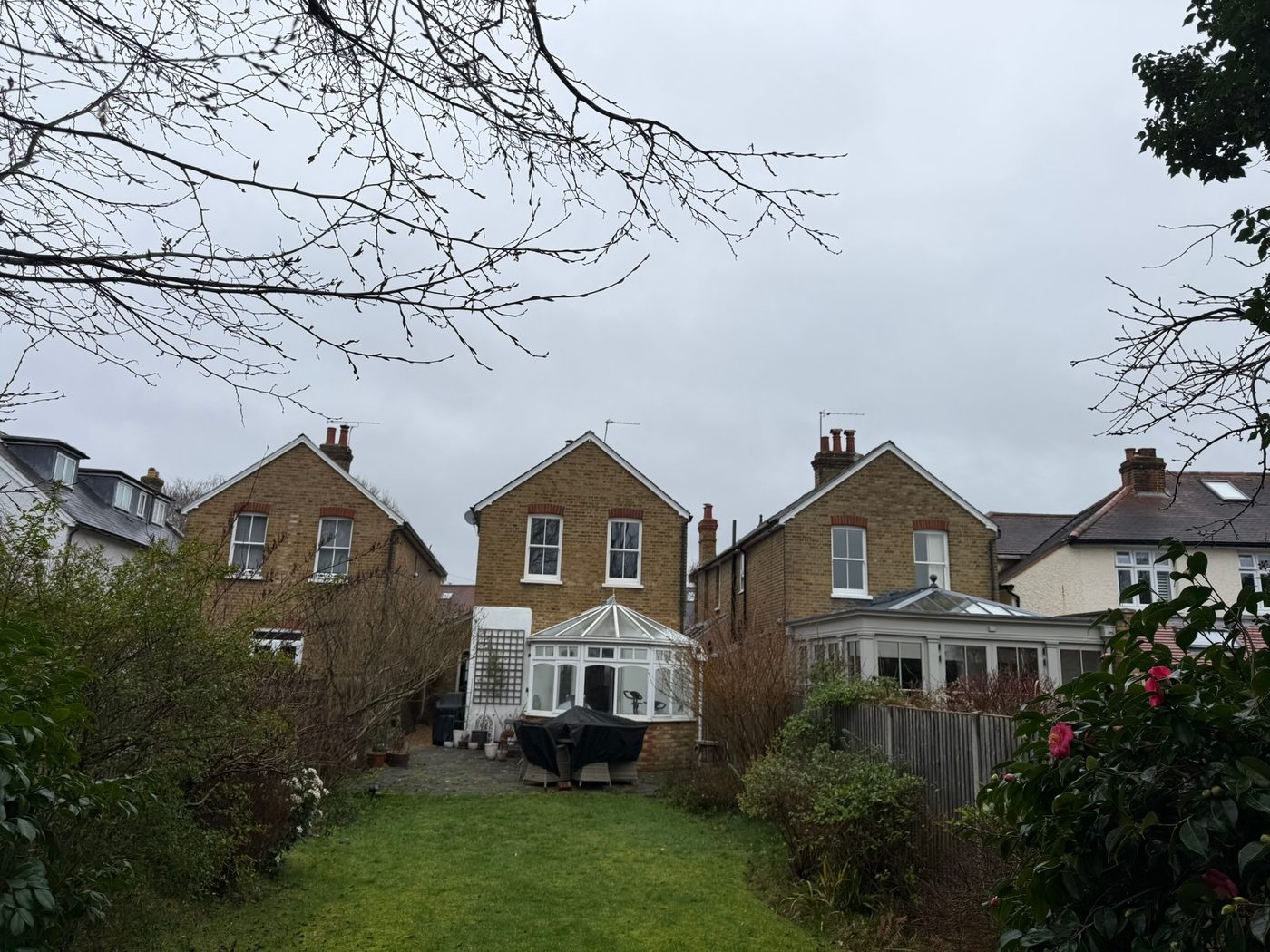Rear elevation of a property before extension works