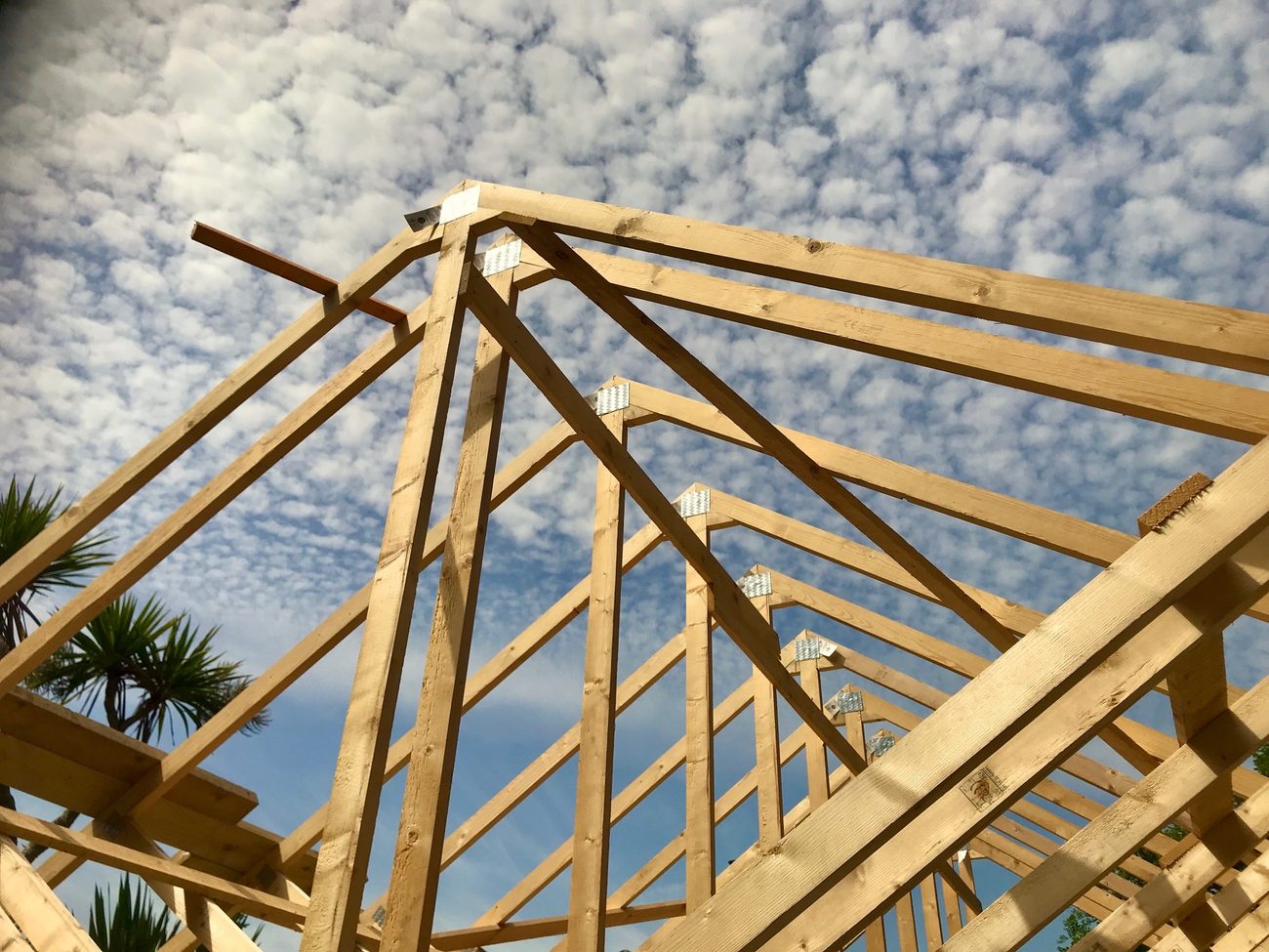 New roof trusses craned into position
